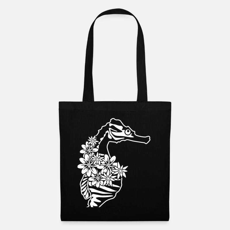 Hippocampes Fleurs Hippocampe - Sac en tissu - noir