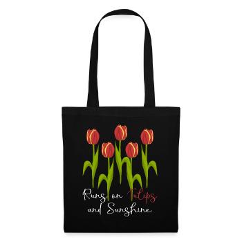 Tulipes Jardin Tulipes Fleurs - Sac en tissu - noir - Devant