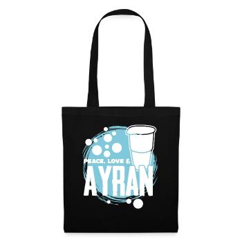 Peace, love and Ayran - Stoffbeutel - Schwarz - Vorne