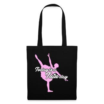 Ballet Dancer Ballerina with Tutu - Stoffbeutel - Schwarz - Vorne