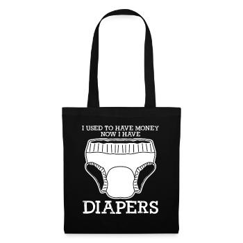 Diapers Baby Babies - Tote Bag - black - Front