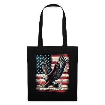 Eagle American Flag 4th of July Day Eagle Gifts - Stoffbeutel - Schwarz - Vorne