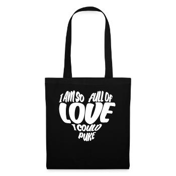Coeur de petite amie de la Saint-Valentin - Sac en tissu - noir - Devant