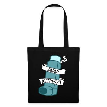 Asthme asthmatique Inhaler Respiration sifflante - Sac en tissu - noir - Devant