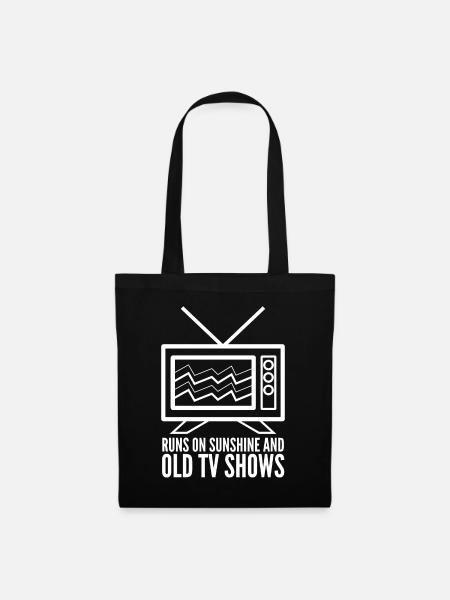 Retro TV Television 90s 80s Old TV Show - Stoffbeutel - Schwarz