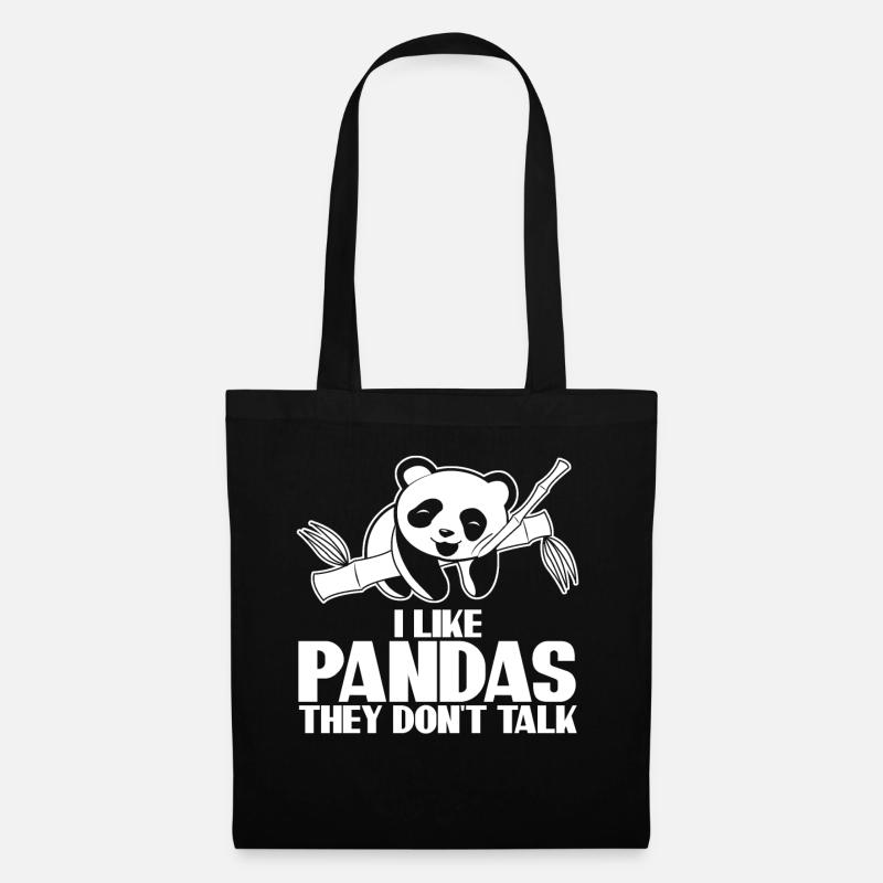 Panda Ours Pandas - Sac en tissu - noir