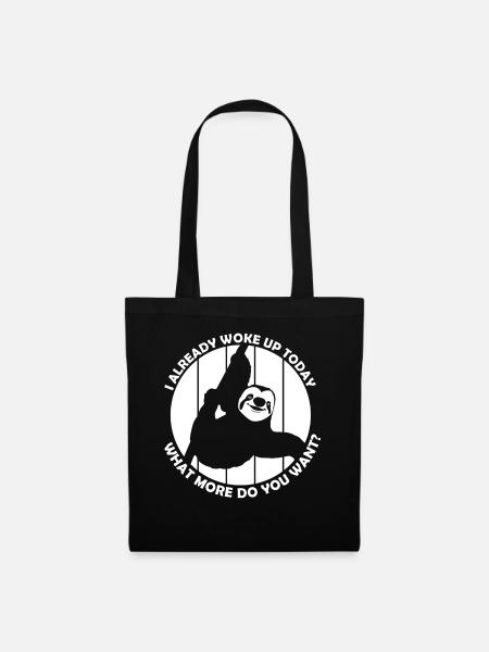 Paresseux Fatigué Endormi Paresseux Lent Paresseux - Sac en tissu - noir