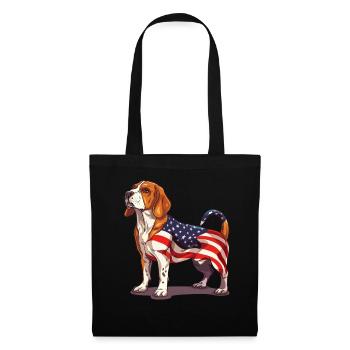 Beagle Dog 4th of July American Flag Beagle Gifts - Stoffbeutel - Schwarz - Vorne