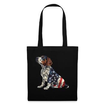 Bluetick Coonhound Dog 4 juillet Drapeau américain - Sac en tissu - noir - Devant