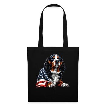 Bouvier bernois 4 juillet Drapeau américain - Sac en tissu - noir - Devant