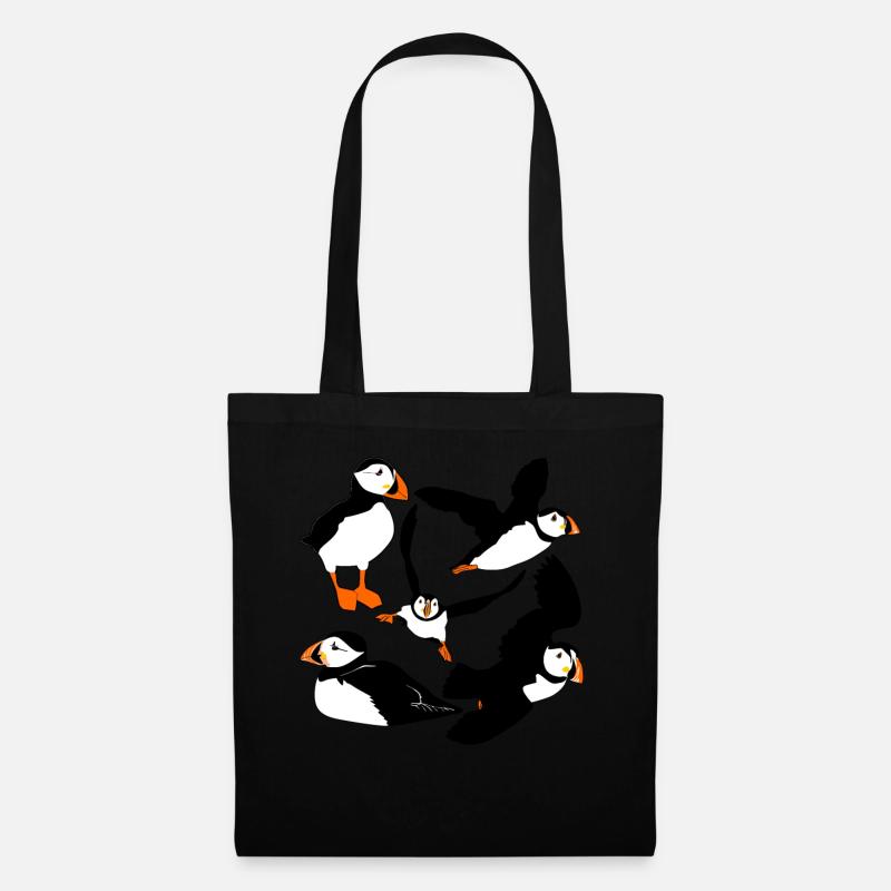 Puffin Flying Puffins - Stoffbeutel - Schwarz