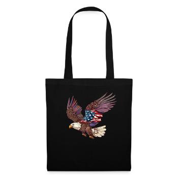 Eagle American Flag 4. Juli Eagle Gifts Kids - Stoffbeutel - Schwarz - Vorne