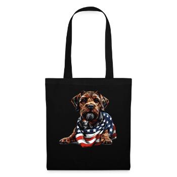 Border Terrier Dog 4th of July American Flag Gifts - Tote Bag - black - Front