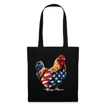 Poulet Drapeau Américain 4 Juillet Poulet Cadeaux - Sac en tissu - noir - Devant
