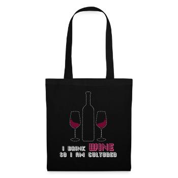 Vino Wine Drinker Wine Glass - Stoffbeutel - Schwarz - Vorne