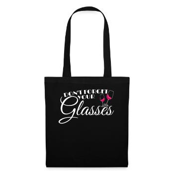 Wine Drinker Funny Joke Wine Glass Vino - Stoffbeutel - Schwarz - Vorne
