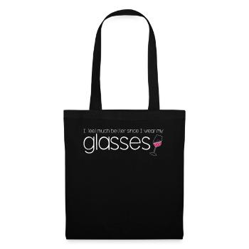Red Wine Glasses Wine Drinker Vino - Stoffbeutel - Schwarz - Vorne