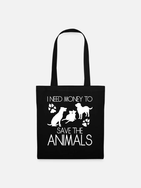 Protection des droits des animaux : végétaliens - Sac en tissu - noir