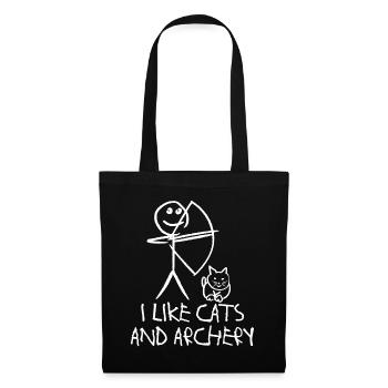 Archery Cat Long Bow Archer Compound Bow - Tote Bag - black - Front