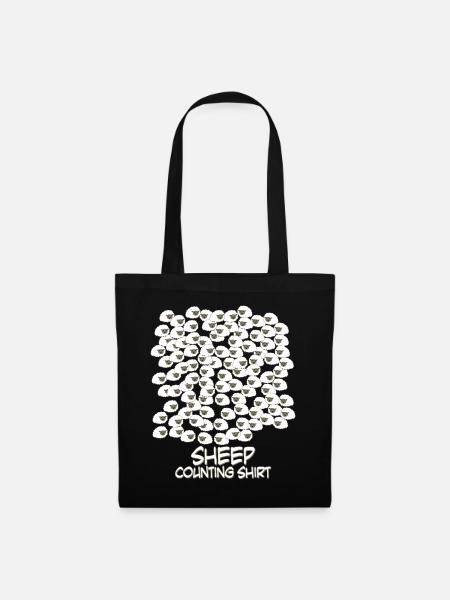 Counting Sheep - Stoffbeutel - Schwarz