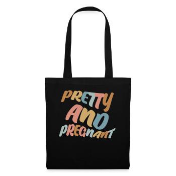 Grossesse Rétro Bébé Mère Enceinte - Sac en tissu - noir - Devant