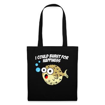 Poisson-globe heureux - Sac en tissu - noir - Devant