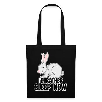 Lapin Fatigué Dormir Lapin Sieste Sommeil - Sac en tissu - noir - Devant