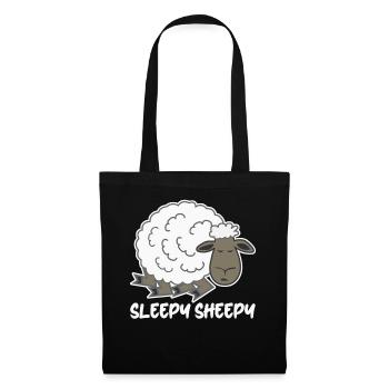 Dormir Mouton Fatigué Sieste Sommeil - Sac en tissu - noir - Devant
