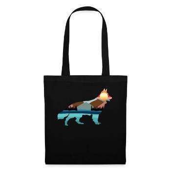White Shepherd Dog Nature Outdoor - Stoffbeutel - Schwarz - Vorne