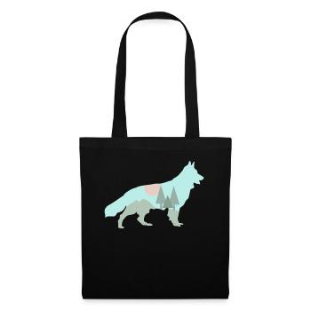 White Shepherd Dog Forest Outdoor - Tote Bag - black - Front