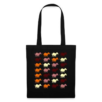 Dachshund Dog Pooping Dogs - Stoffbeutel - Schwarz - Vorne