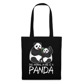 Pandas Panda géant Panda Ours - Sac en tissu - noir - Devant