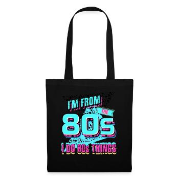 Fête des années 80 1980 - Sac en tissu - noir - Devant