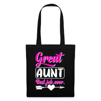 Great Aunt Best Job Ever Cute Arrow and Heart - Stoffbeutel - Schwarz - Vorne