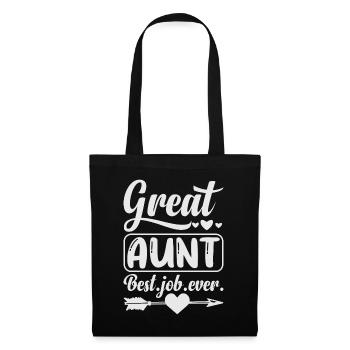 Great Aunt Best Job Ever Cute Arrow and Heart - Stoffbeutel - Schwarz - Vorne
