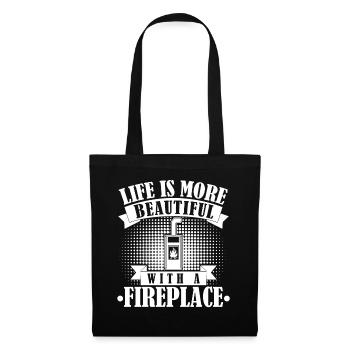 Fireplace Oven Joke Firewood - Tote Bag - black - Front