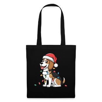 Beagle Christmas Lights Xmas Dogs Gifts for Women - Stoffbeutel - Schwarz - Vorne