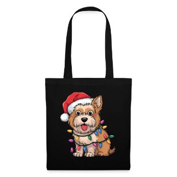 Dandie Dinmont Terrier Christmas Lights Xmas Dog - Tote Bag - black - Front