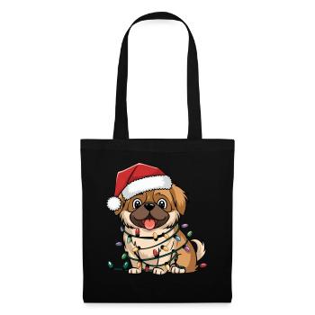 Pekingese Christmas Lights Xmas Dogs Gifts - Tote Bag - black - Front