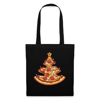 Pizza Christmas Tree Pepperoni Food Gifts for Men - Tote Bag - black - Front