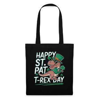 Happy St. Pat T-Rex Day Dinosaur T-Rex Shamrocks - Tote Bag - black - Front
