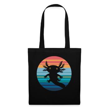 Axolotl Retro Sunset Axolotl Gifts Kids Boys Girls - Tote Bag - black - Front