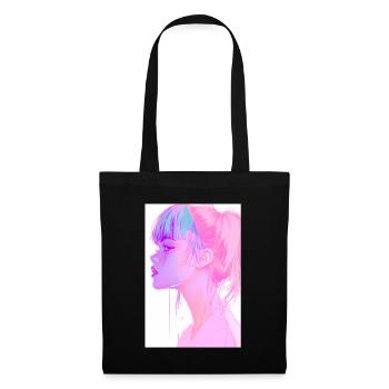 Anime Fille Vaporwave Glitchcore Pastel Goth - Sac en tissu - noir - Devant