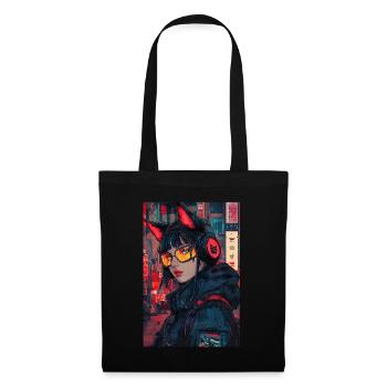 Otaku Streetwear Japan Cyberpunk Techwear Anime - Stoffbeutel - Schwarz - Vorne