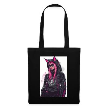 Otaku Streetwear Japan Cyberpunk Techwear Anime - Stoffbeutel - Schwarz - Vorne