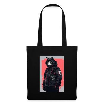Otaku Streetwear Japan Cyberpunk Techwear Anime - Stoffbeutel - Schwarz - Vorne