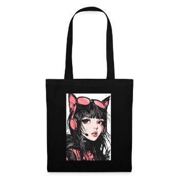 Otaku Streetwear Japan Cyberpunk Techwear Anime - Stoffbeutel - Schwarz - Vorne