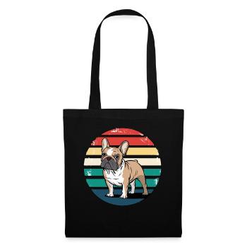 Rétro bouledogue français vintage amoureux des chiens cadeaux - Sac en tissu - noir - Devant