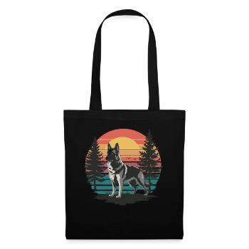 Retro German Shepherd Vintage Dog Lover Gifts Men - Stoffbeutel - Schwarz - Vorne
