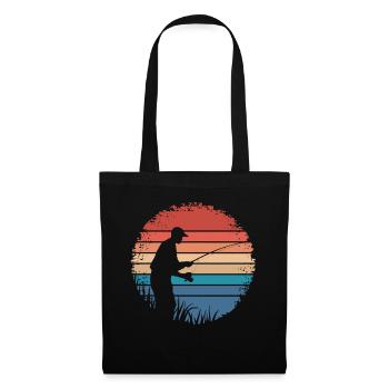 Rétro Vintage Pêche En Plein Air Pêche Amoureux Cadeaux - Sac en tissu - noir - Devant